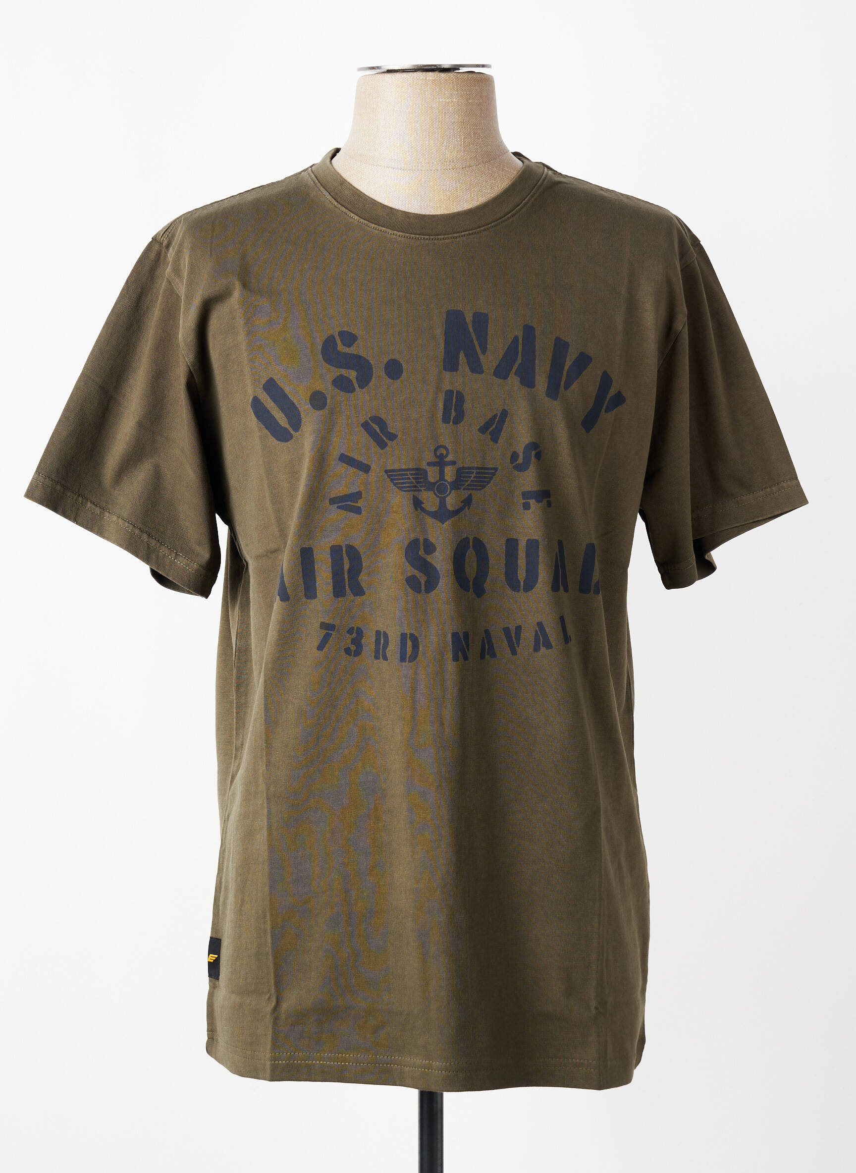 T-shirt sérigraphie floquée manches courtes vert DAYTONA homme