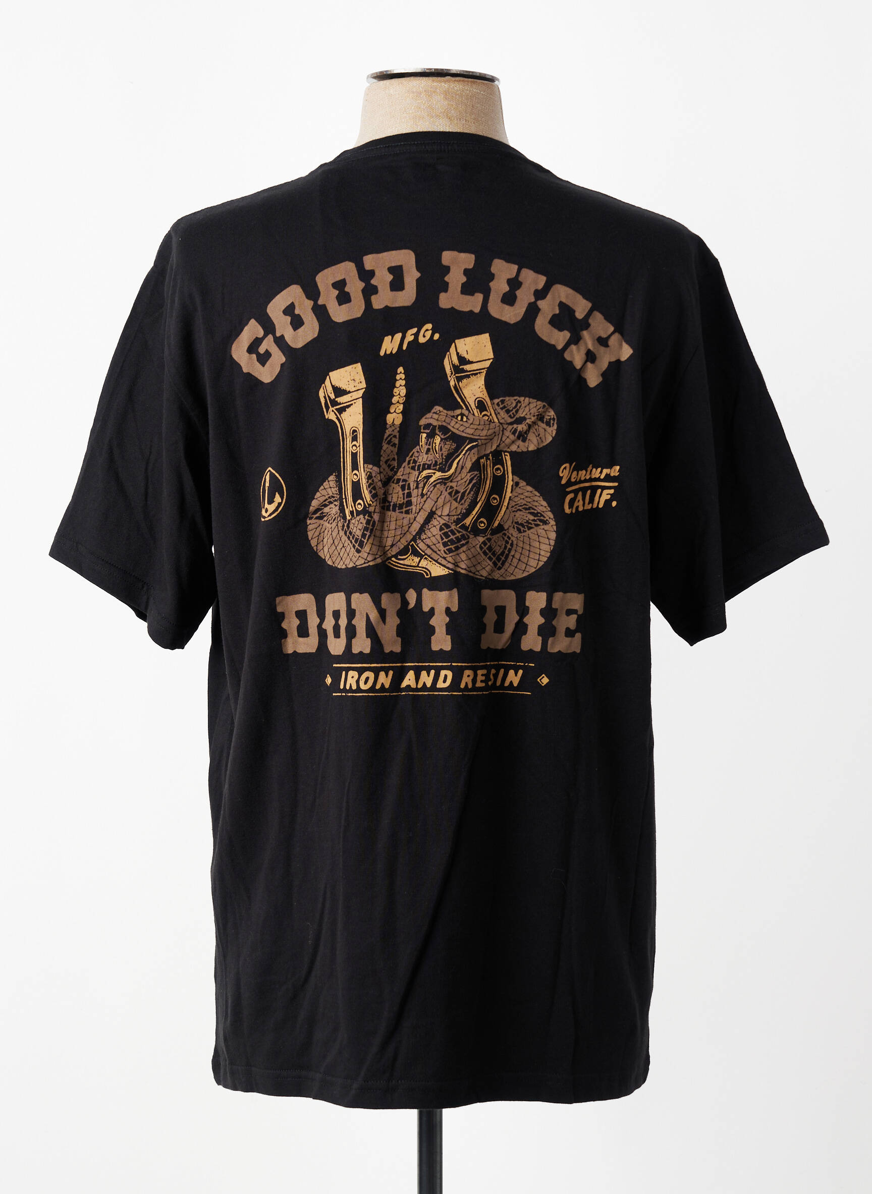 T-shirt bio manches courtes noir IRON AND RESIN homme