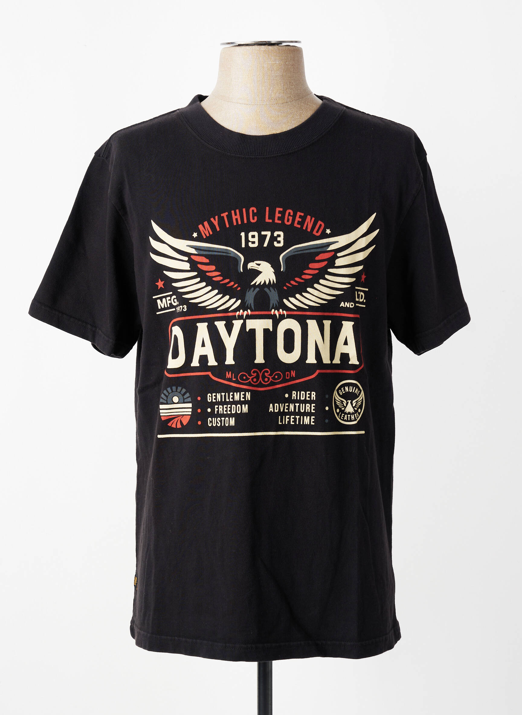 T-shirt stretch manches courtes noir DAYTONA homme
