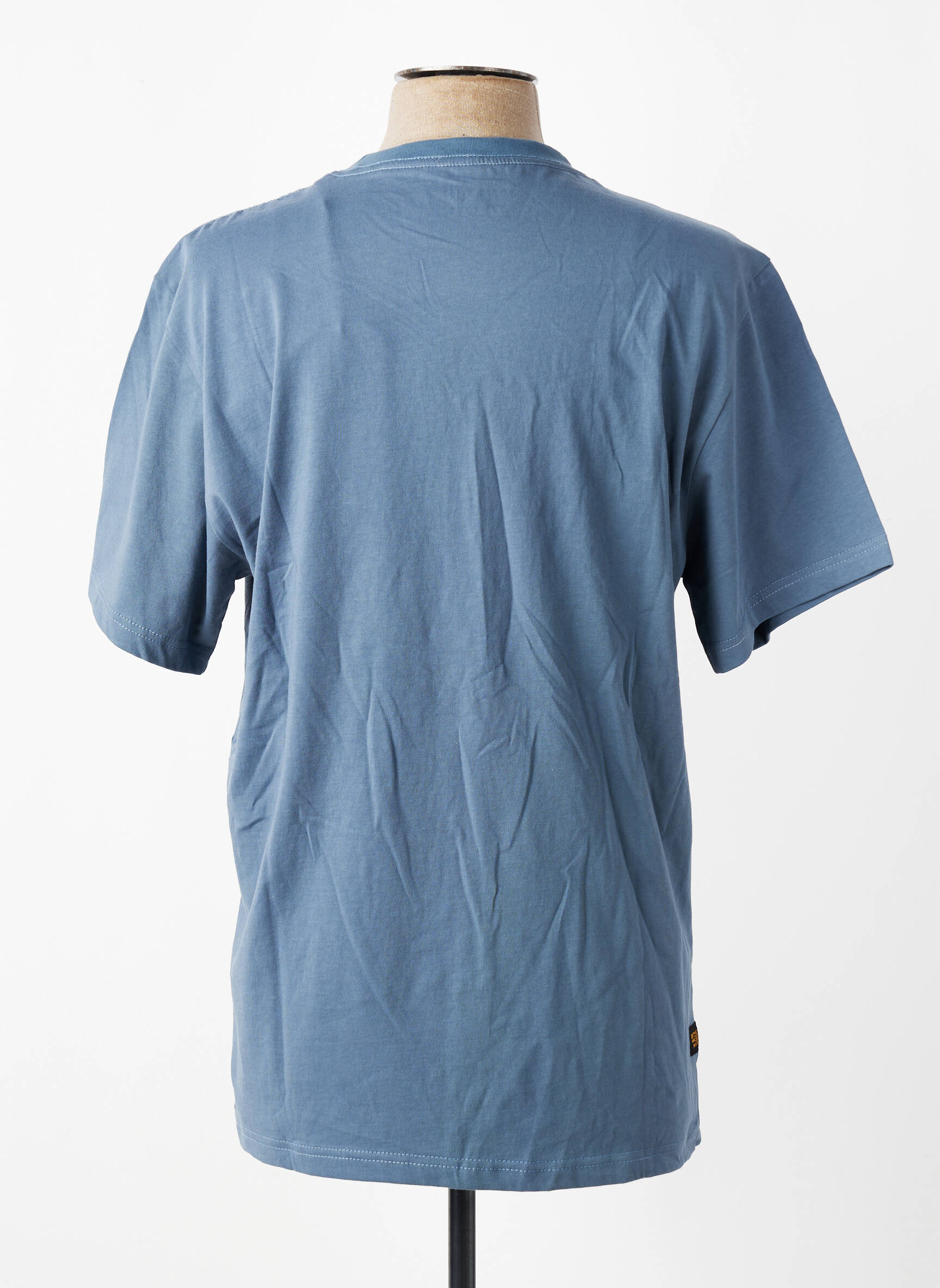 T-shirt sérigraphie floquée manches courtes bleu DAYTONA homme