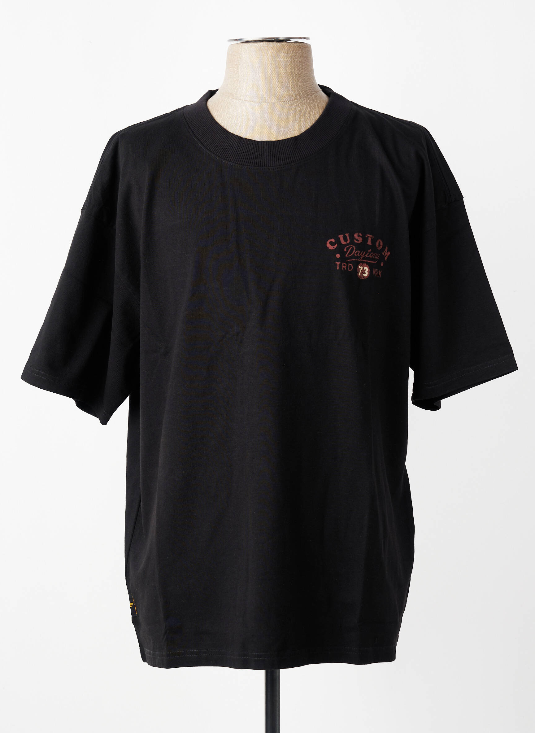 T-shirt sérigraphie floquée manches courtes noir DAYTONA homme