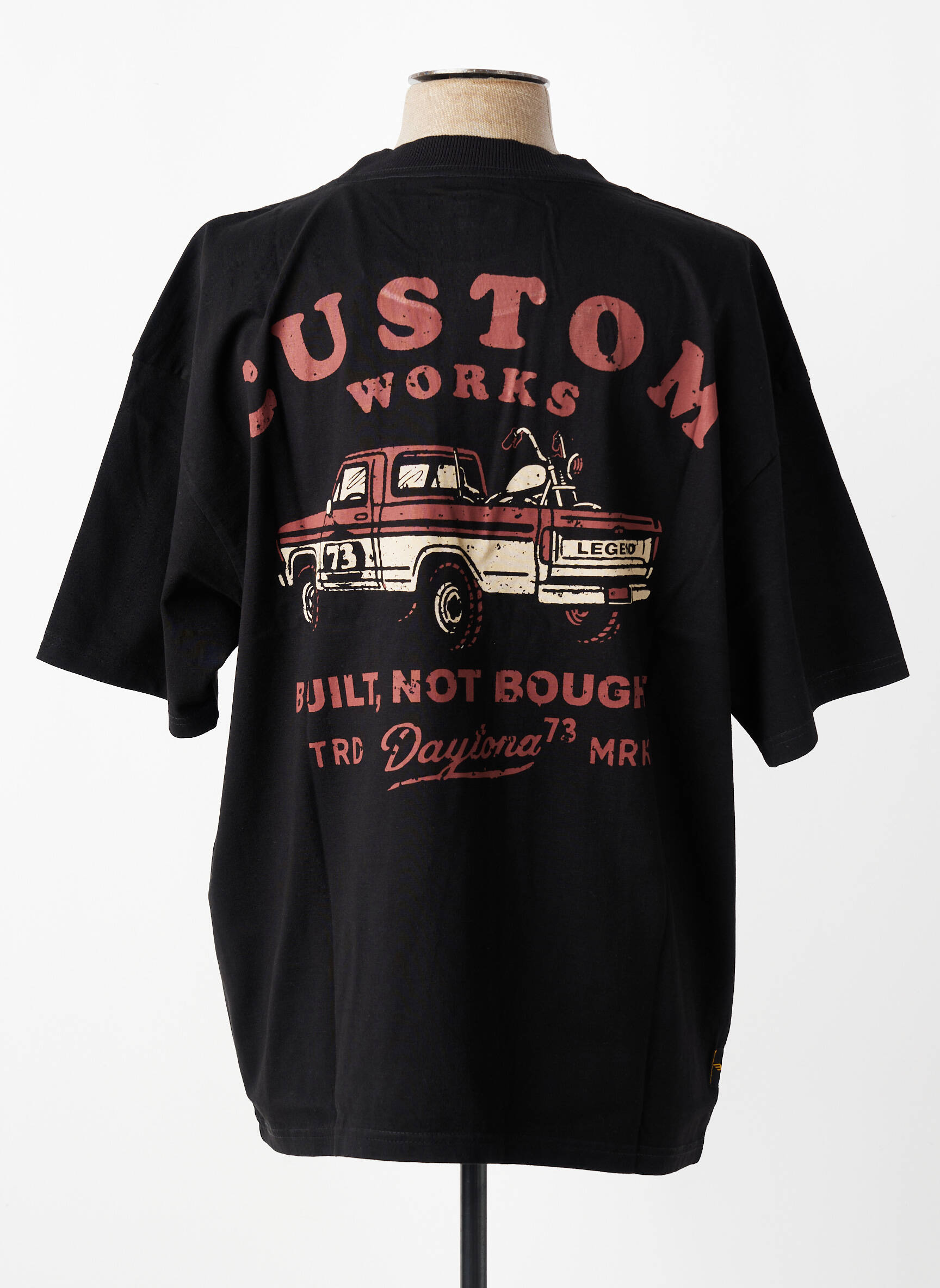 T-shirt sérigraphie floquée manches courtes noir DAYTONA homme