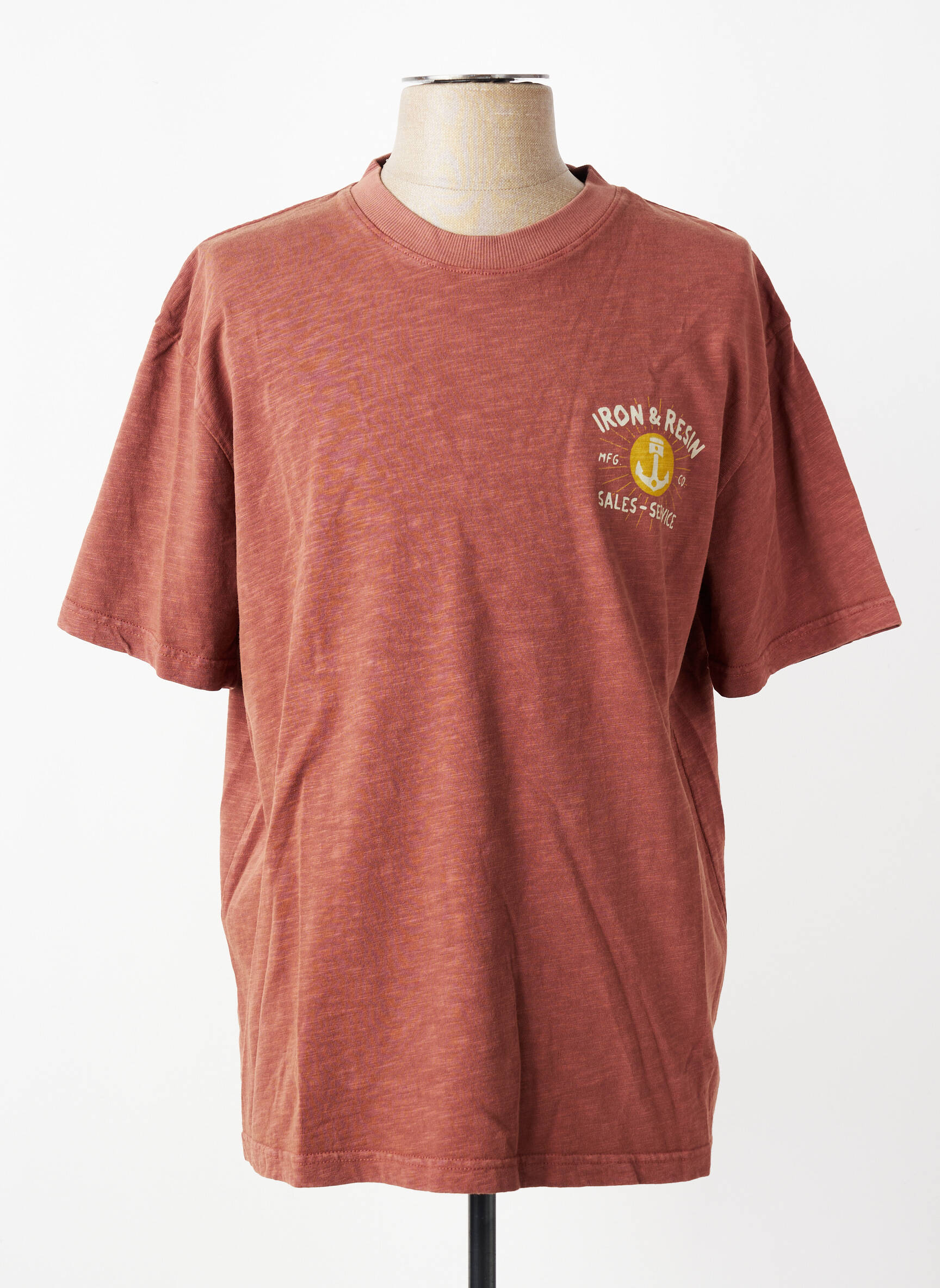 T-shirt stretch manches courtes marron IRON AND RESIN homme