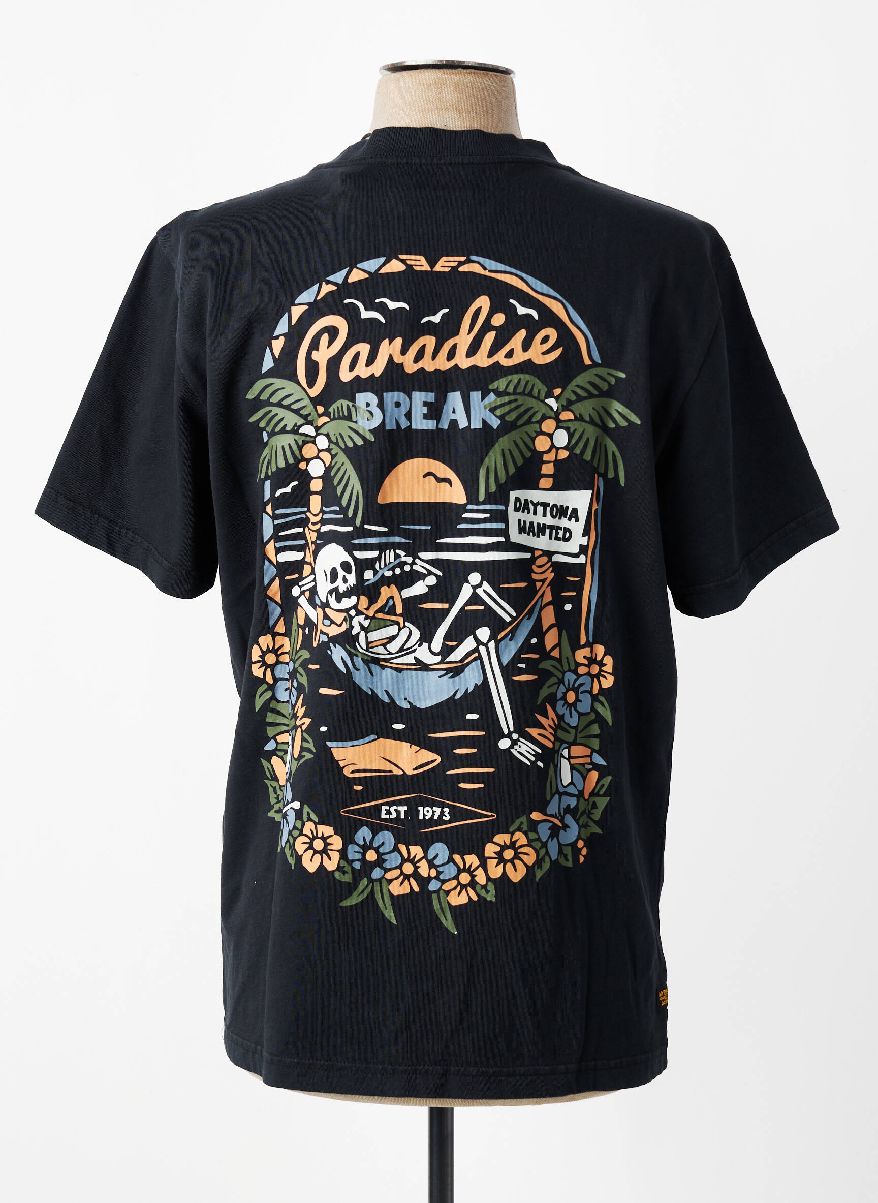 T-shirt stretch manches courtes noir DAYTONA homme