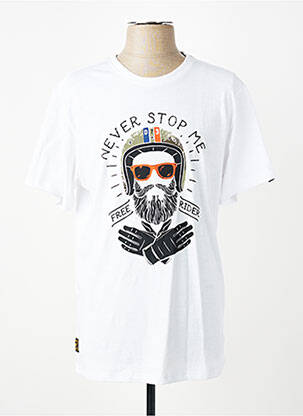 T-shirt stretch manches courtes blanc DAYTONA homme