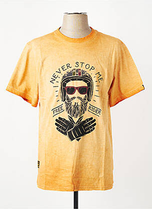 T-shirt stretch manches courtes orange DAYTONA homme