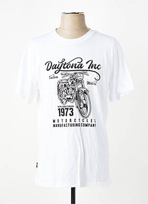 T-shirt stretch manches courtes blanc DAYTONA homme