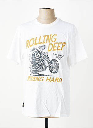 T-shirt stretch manches courtes blanc DAYTONA homme