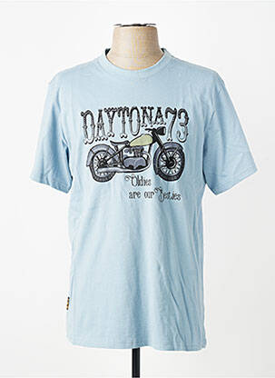 T-shirt stretch manches longues bleu DAYTONA homme