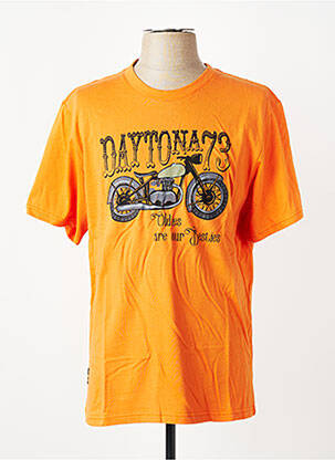T-shirt stretch manches longues orange DAYTONA homme