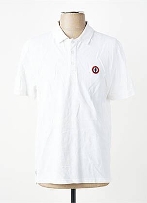 Polo stretch manches courtes blanc MARINE NATIONALE homme