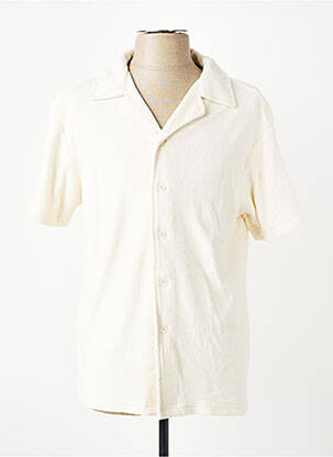 Chemise manches courtes col tailleur beige DAYTONA homme