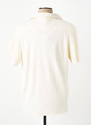 Chemise manches courtes col tailleur beige DAYTONA homme