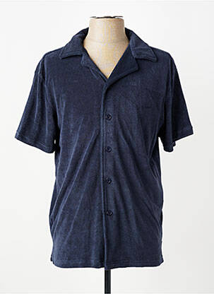 Chemise manches courtes coupe cintrée bleu DAYTONA homme