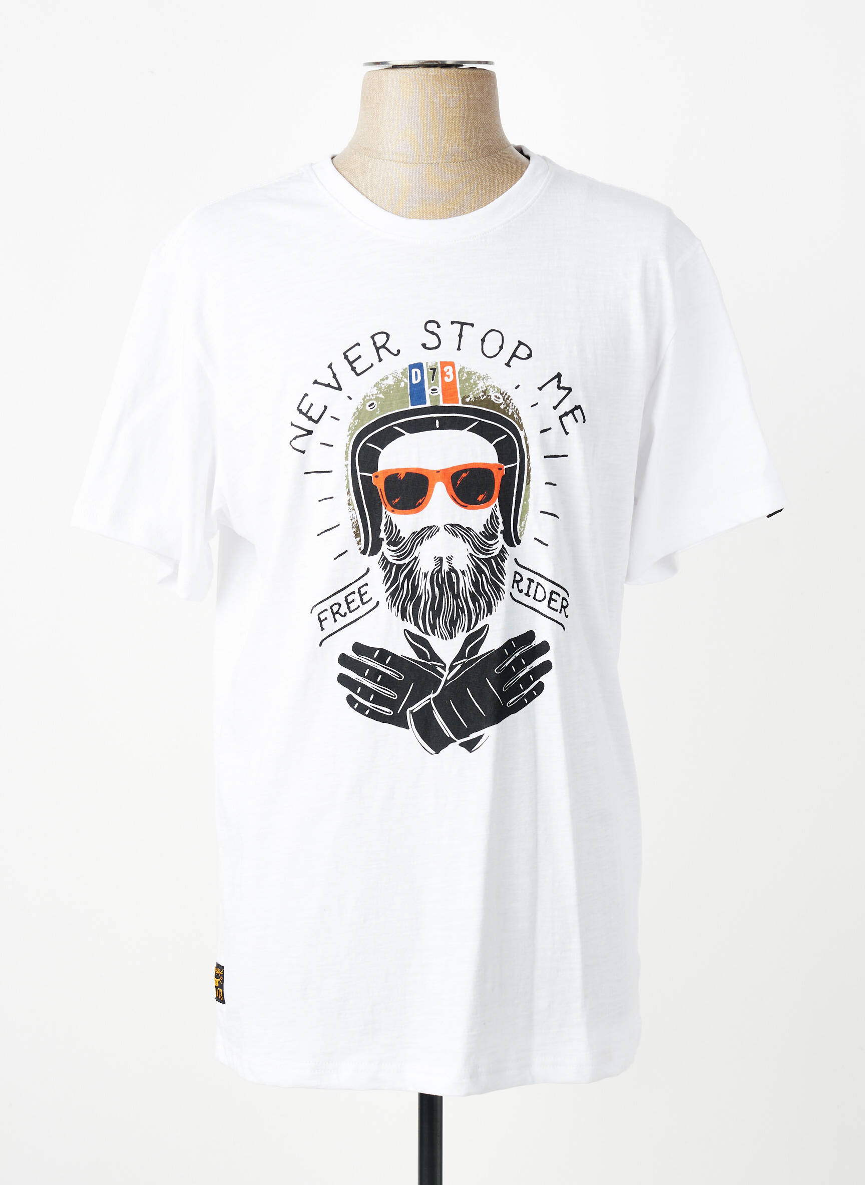 T-shirt stretch manches courtes blanc DAYTONA homme