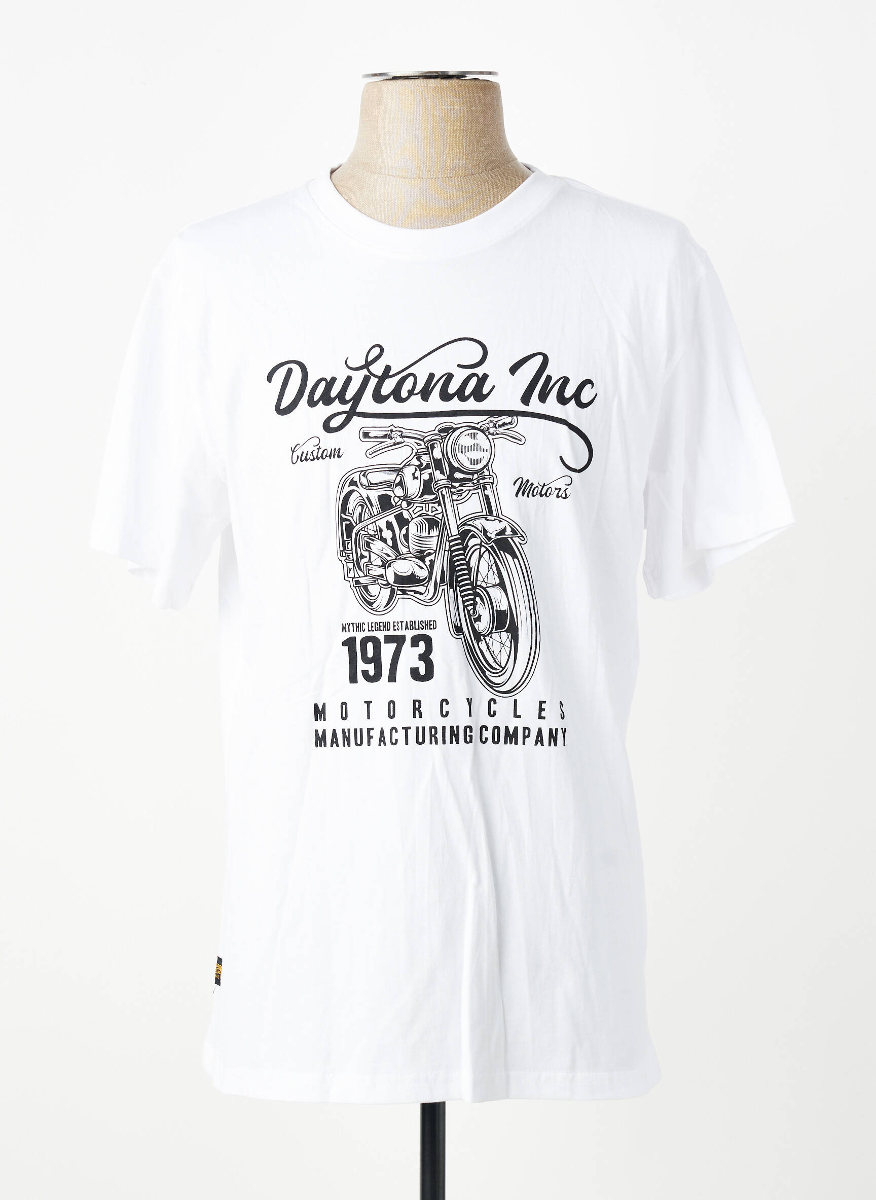 T-shirt stretch manches courtes blanc DAYTONA homme