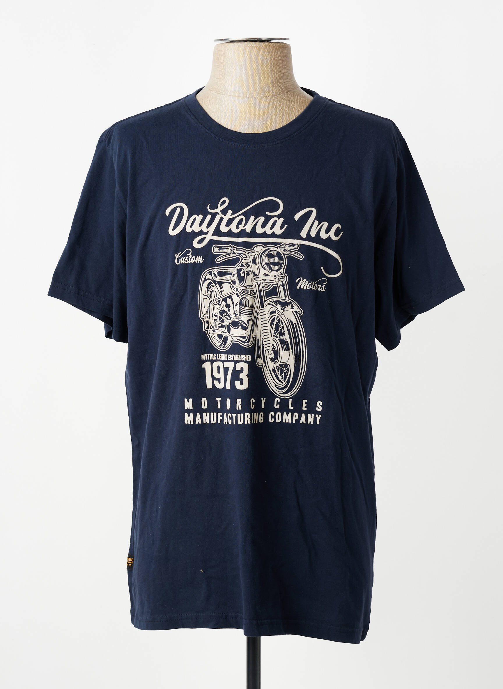 T-shirt stretch manches courtes bleu DAYTONA homme