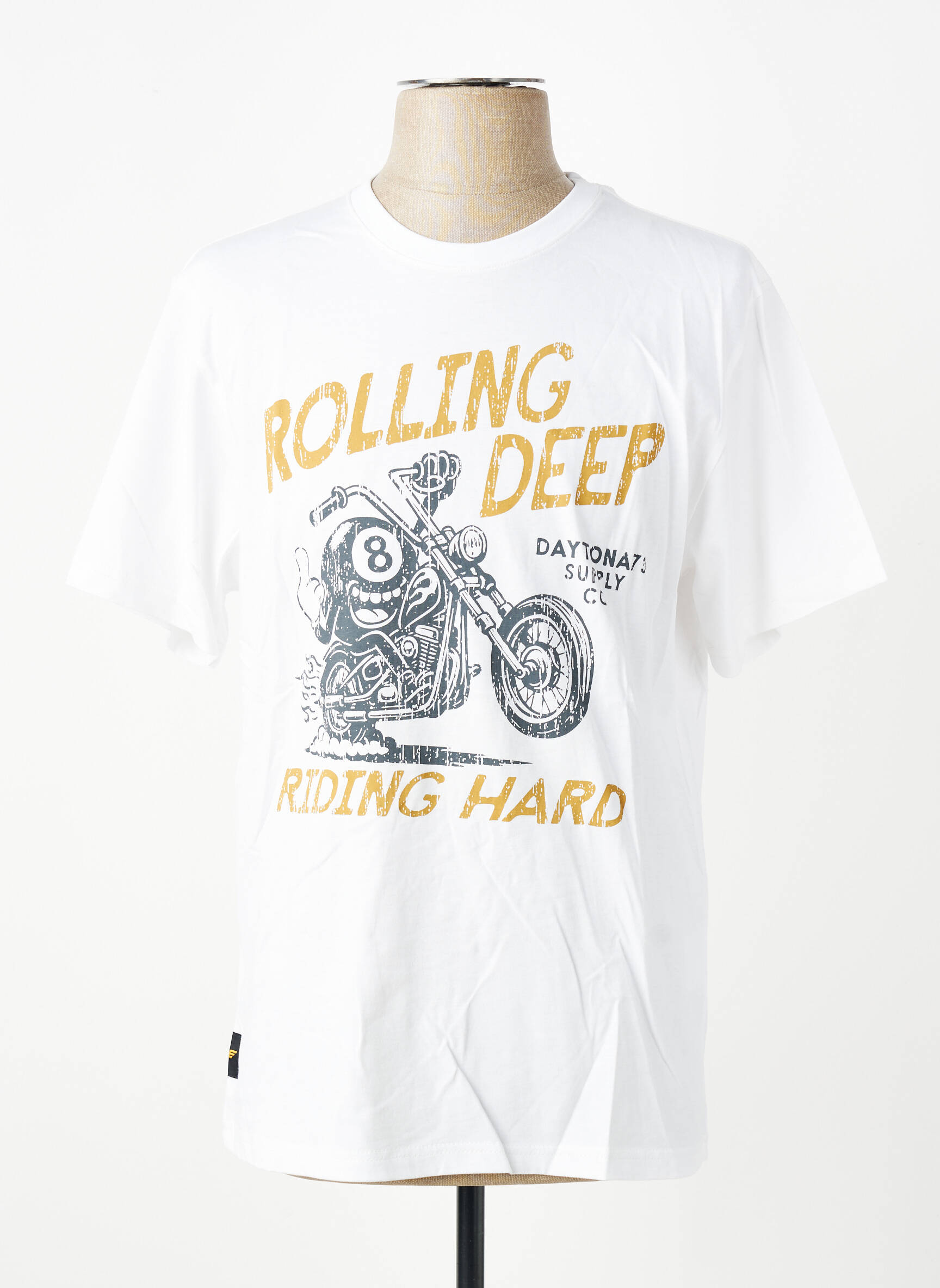 T-shirt stretch manches courtes blanc DAYTONA homme
