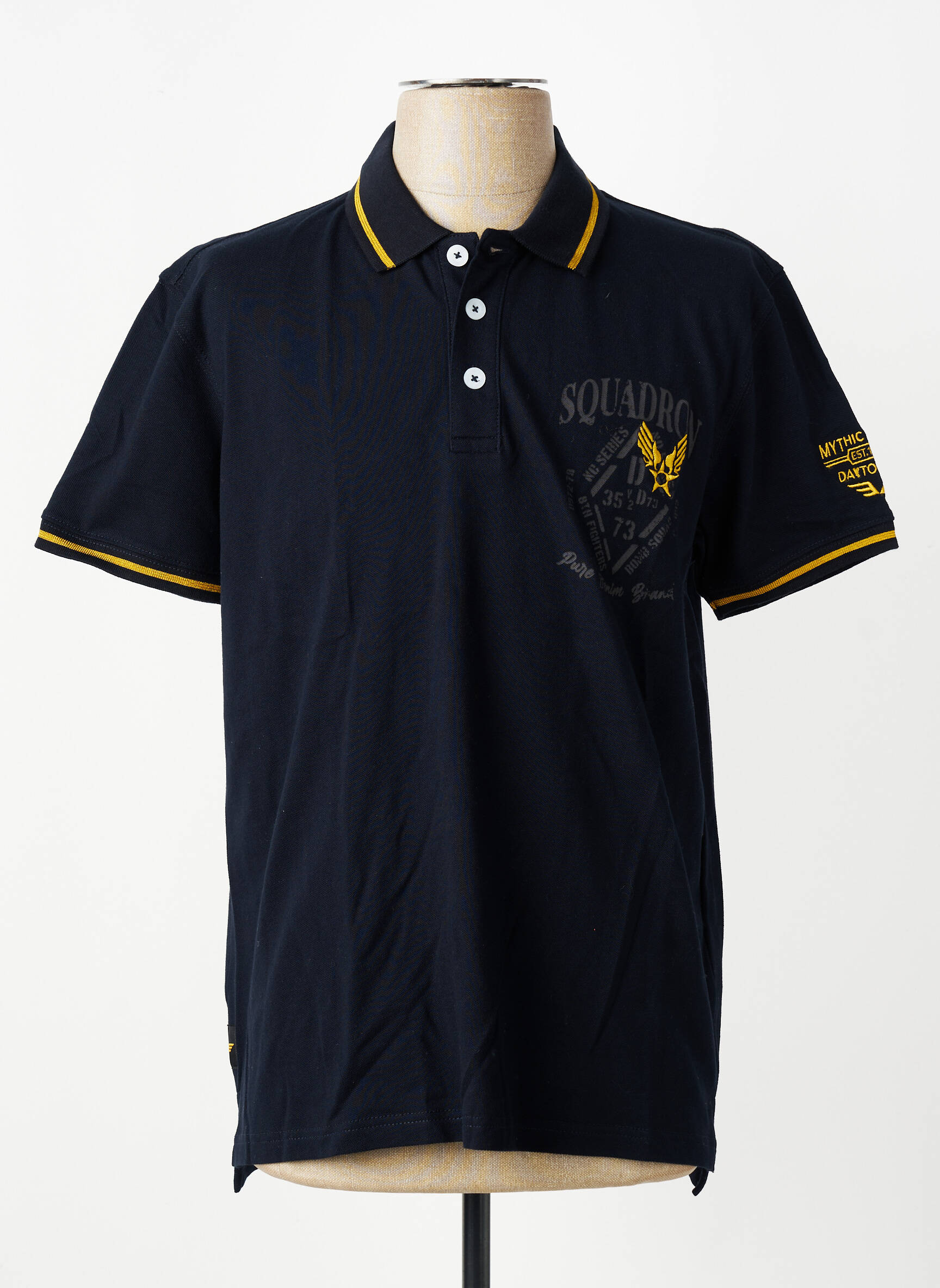 Polo stretch manches courtes noir DAYTONA homme