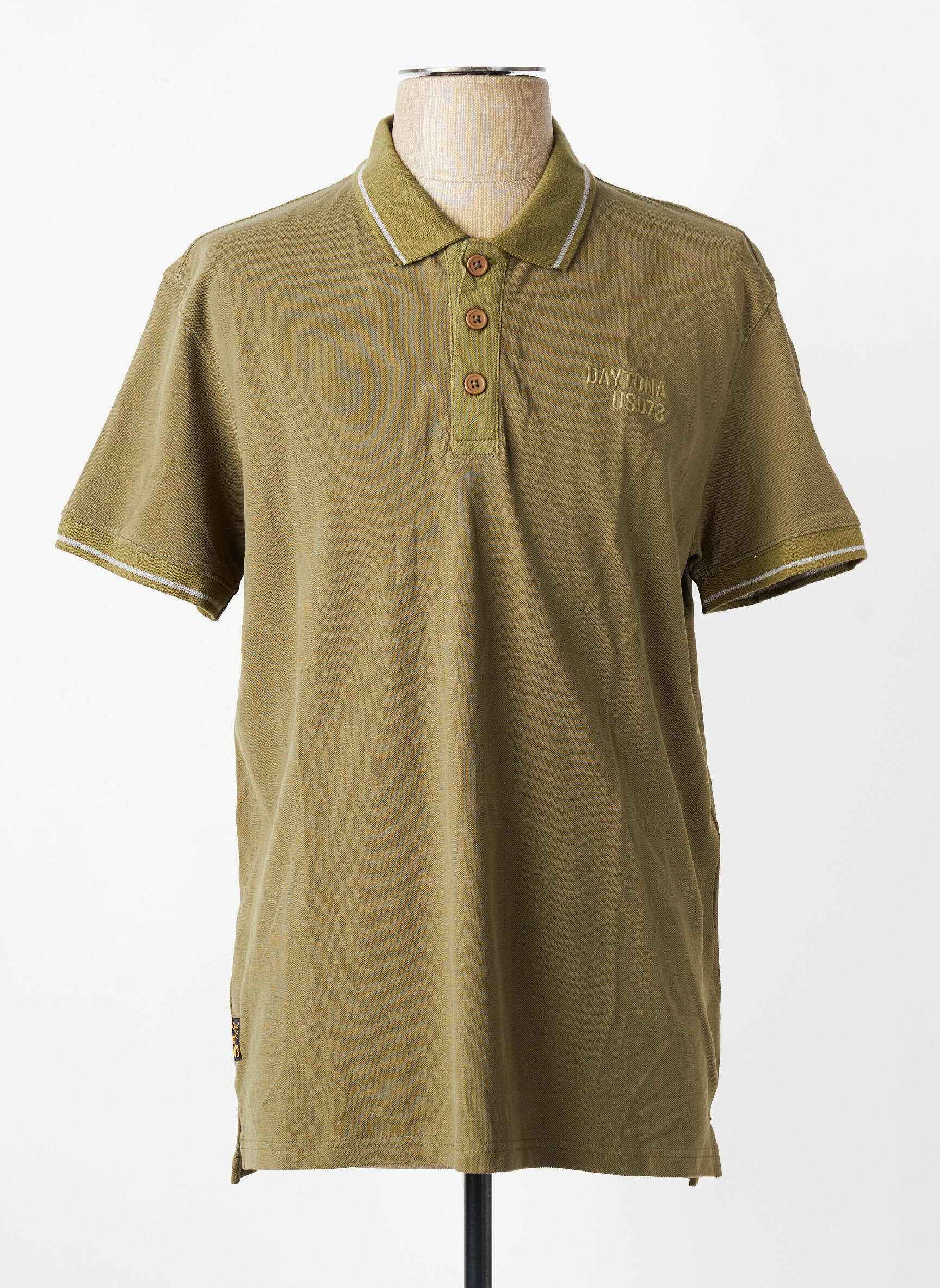 Polo coupe droite manches courtes vert DAYTONA homme