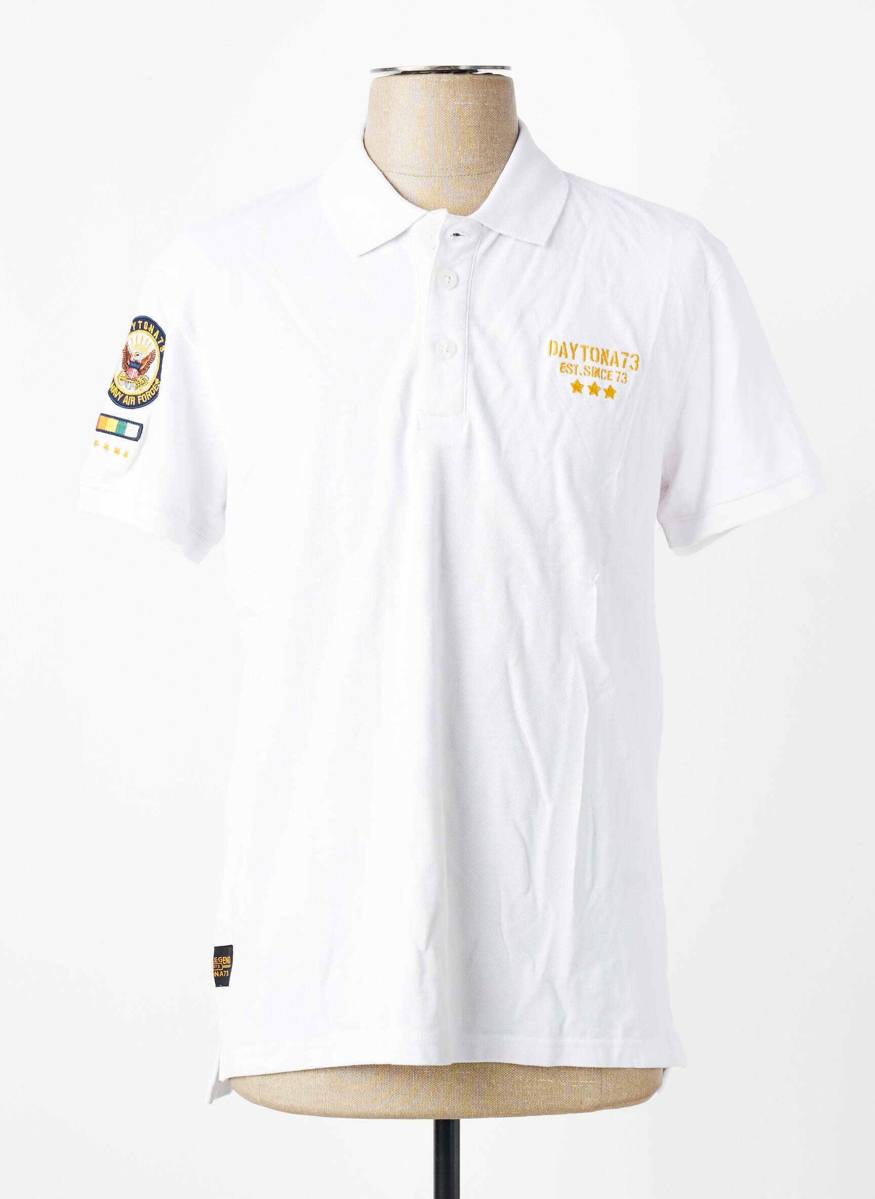 Polo stretch manches courtes blanc DAYTONA homme