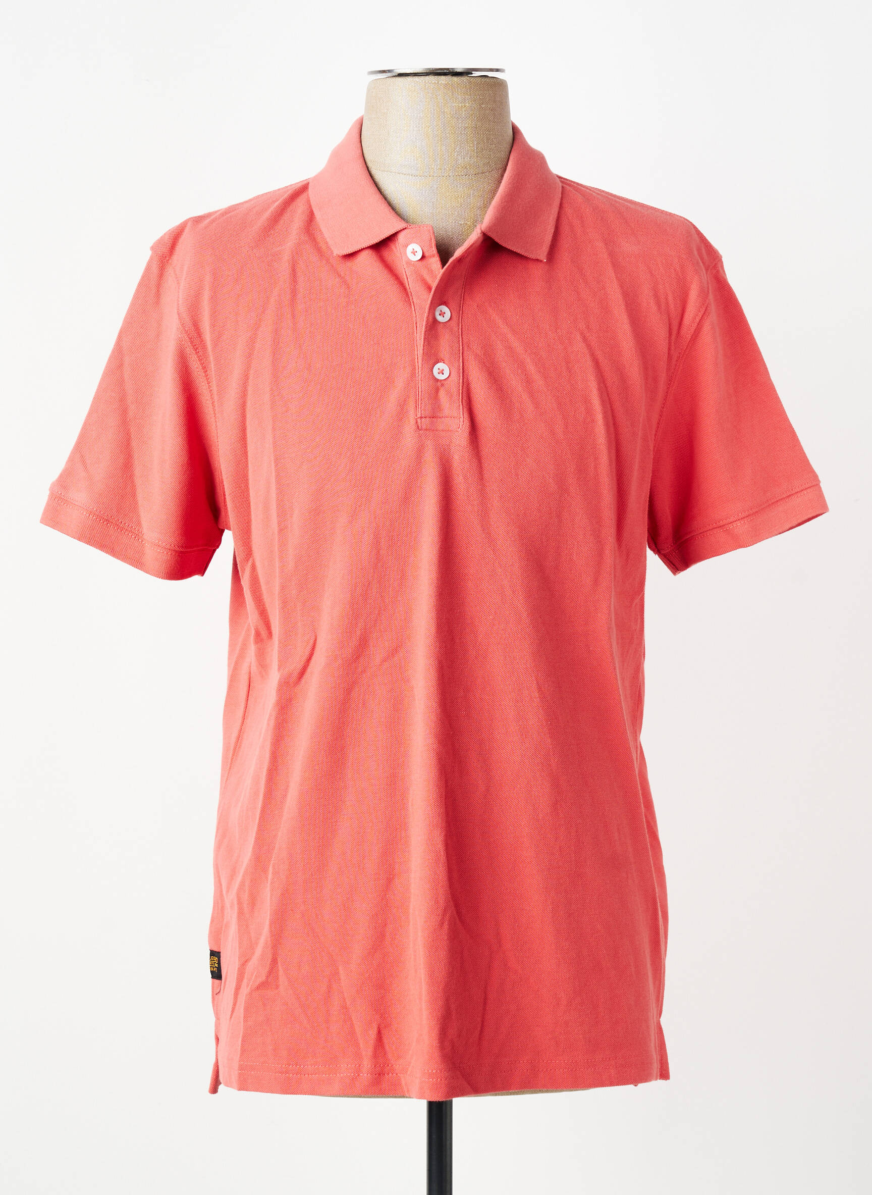 Polo coupe cintrée manches courtes rose DAYTONA homme