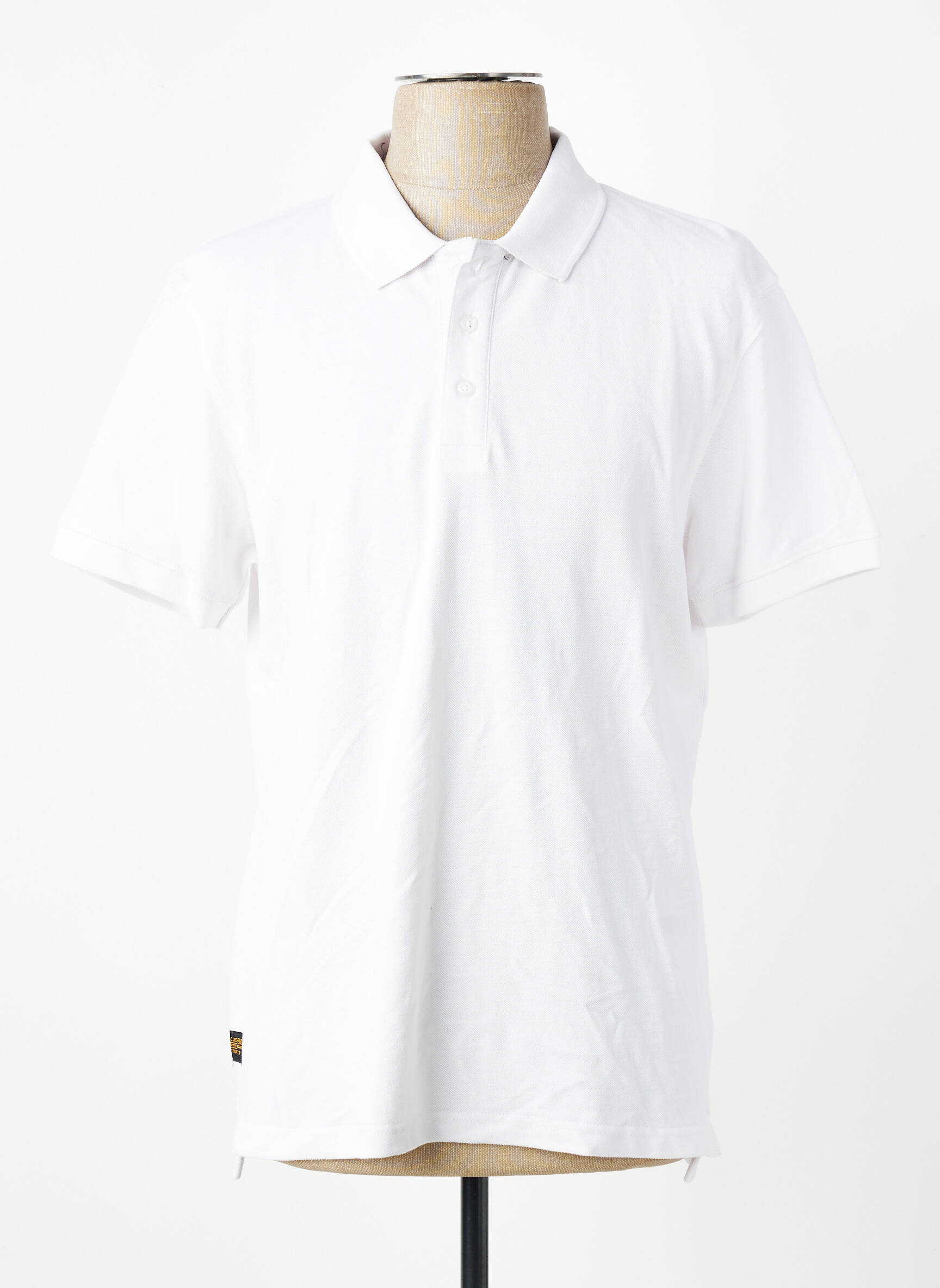 Polo coupe cintrée manches courtes blanc DAYTONA homme