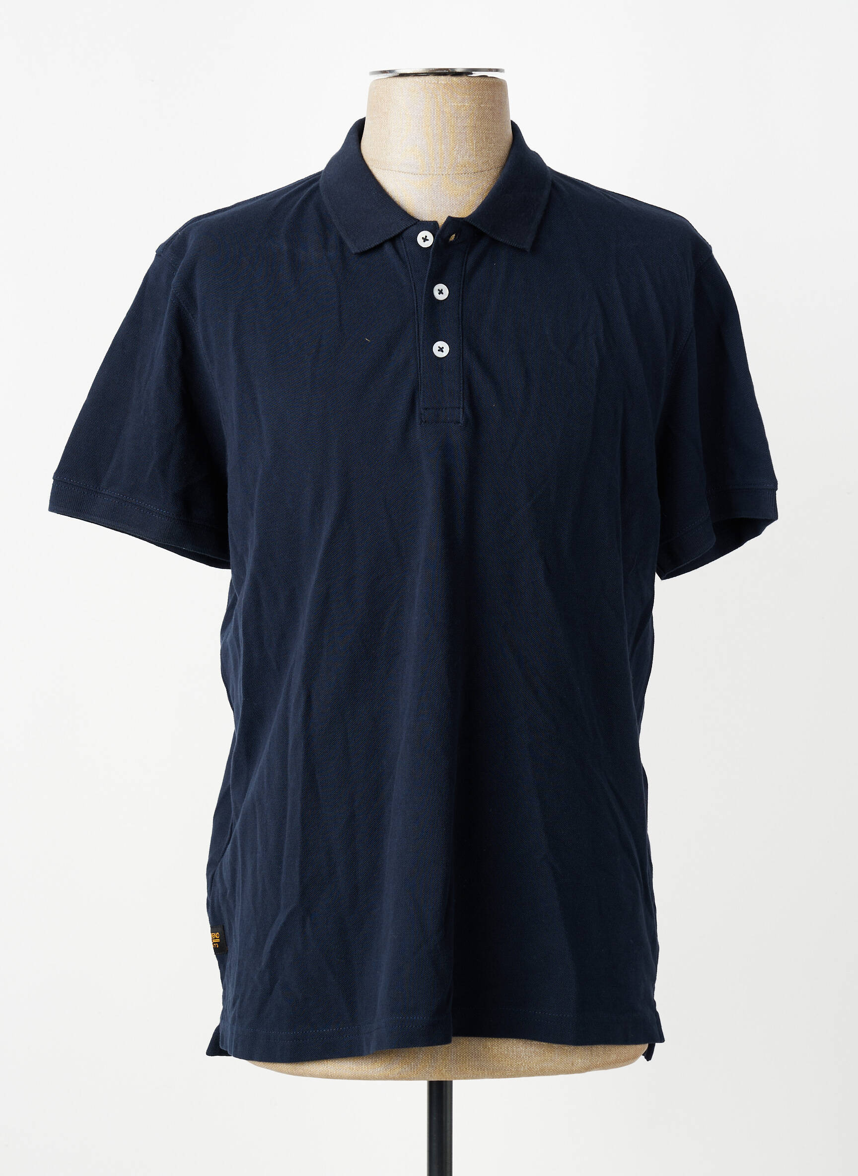 Polo coupe cintrée manches courtes bleu DAYTONA homme