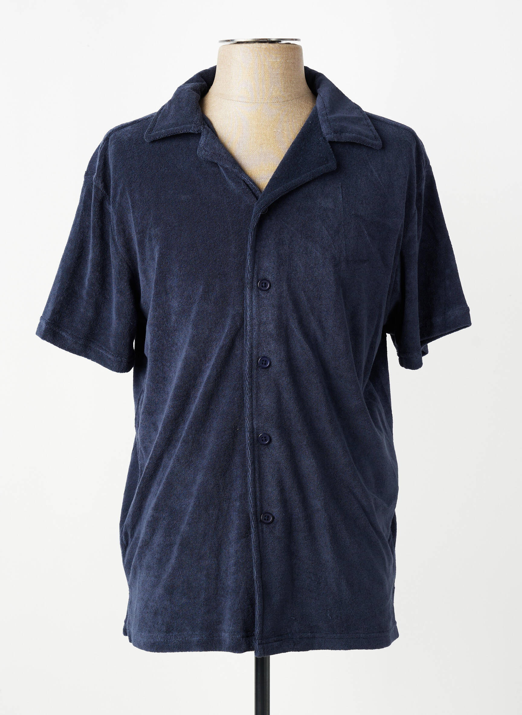 Chemise manches courtes coupe cintrée bleu DAYTONA homme