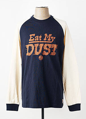 T-shirt broderie manches longues bleu IRON AND RESIN homme