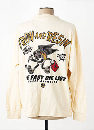 T-shirt coupe cintrée manches longues beige IRON AND RESIN homme