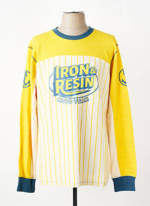 T-shirt coupe cintrée manches longues jaune IRON AND RESIN homme