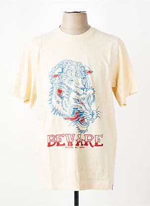 T-shirt coupe cintrée manches courtes beige IRON AND RESIN homme