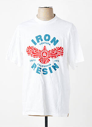 T-shirt bio manches courtes blanc IRON AND RESIN homme