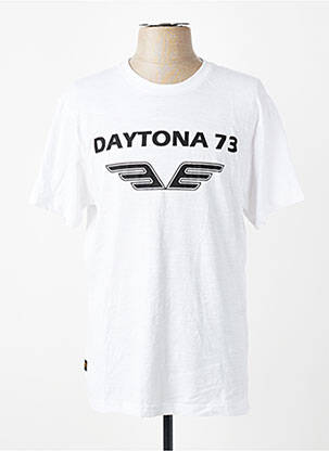 T-shirt coupe cintrée manches courtes blanc DAYTONA homme