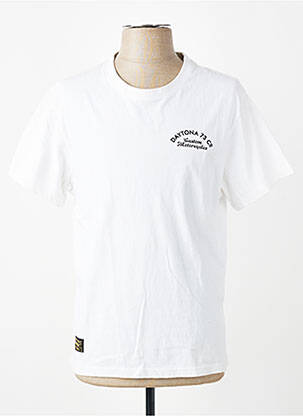 T-shirt coupe cintrée manches courtes blanc DAYTONA homme
