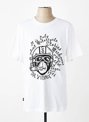 T-shirt coupe cintrée manches courtes blanc DAYTONA homme