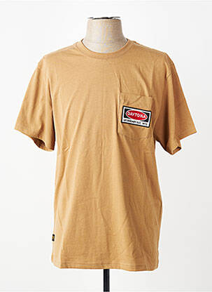 T-shirt broderie manches courtes marron DAYTONA homme