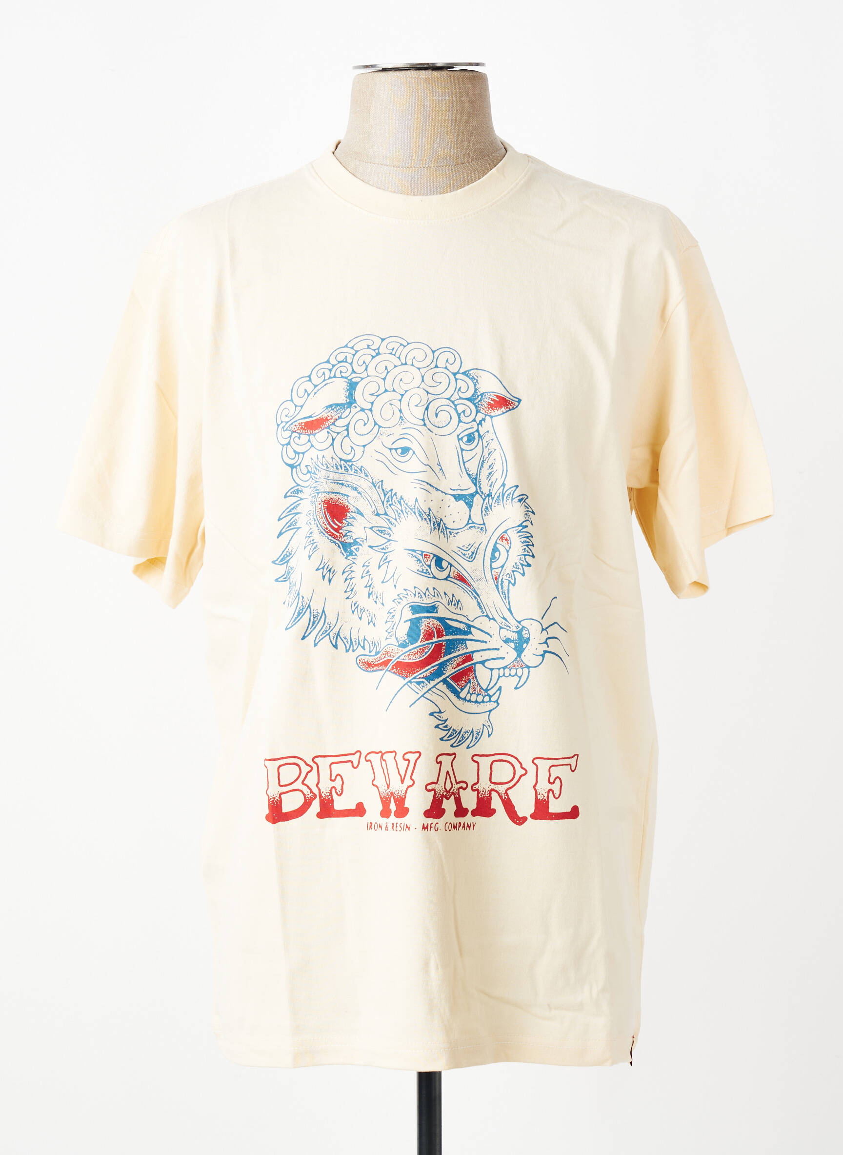 T-shirt coupe cintrée manches courtes beige IRON AND RESIN homme