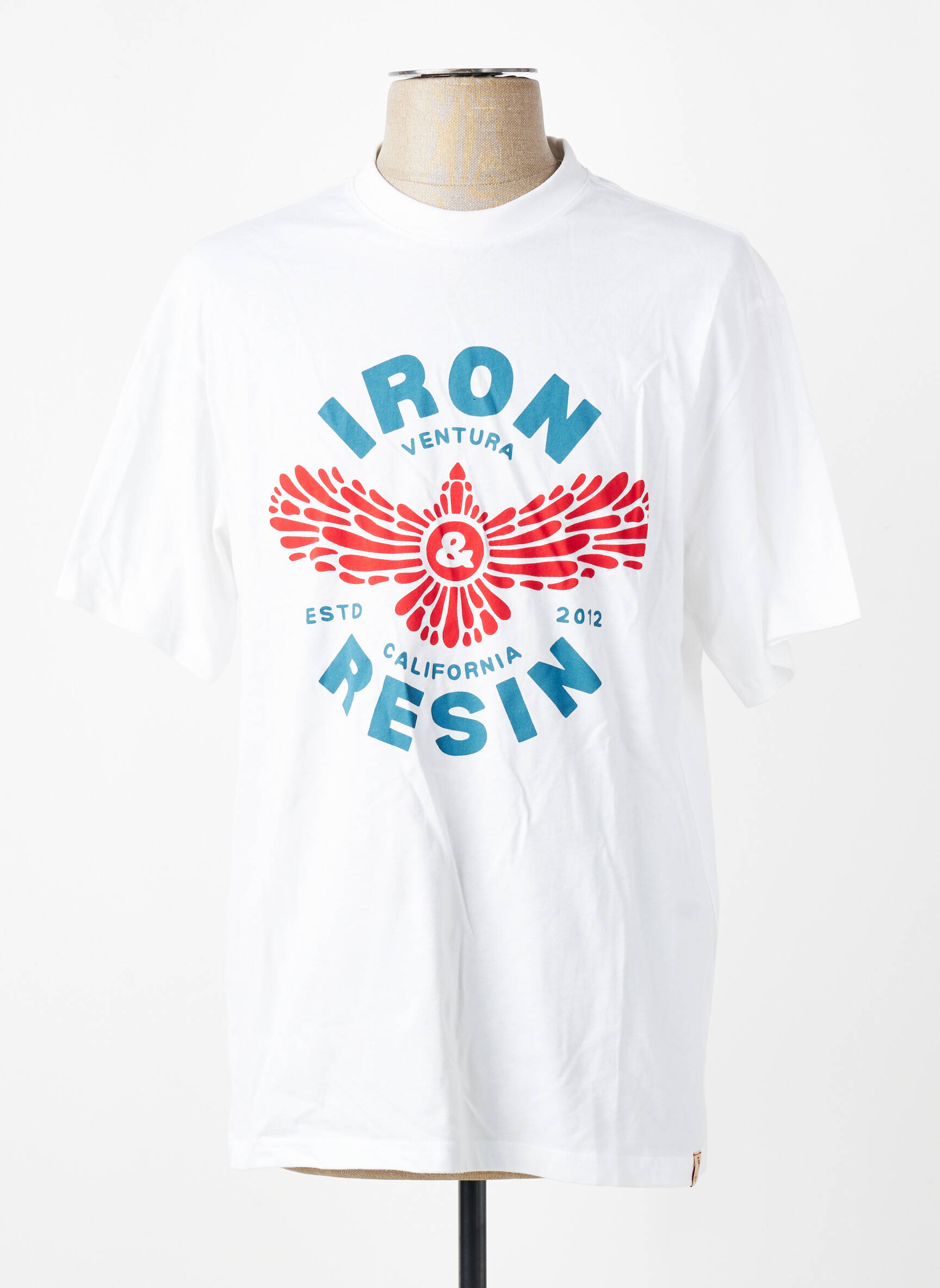 T-shirt bio manches courtes blanc IRON AND RESIN homme