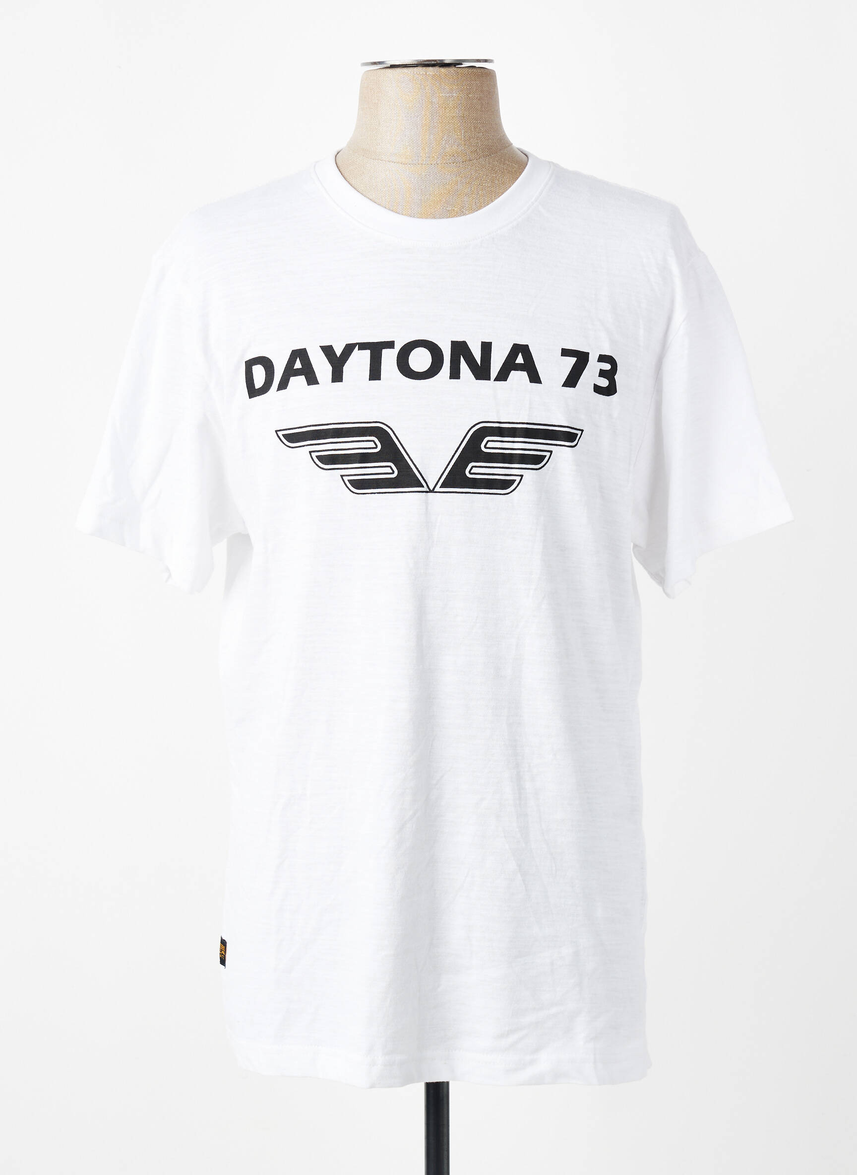 T-shirt coupe cintrée manches courtes blanc DAYTONA homme