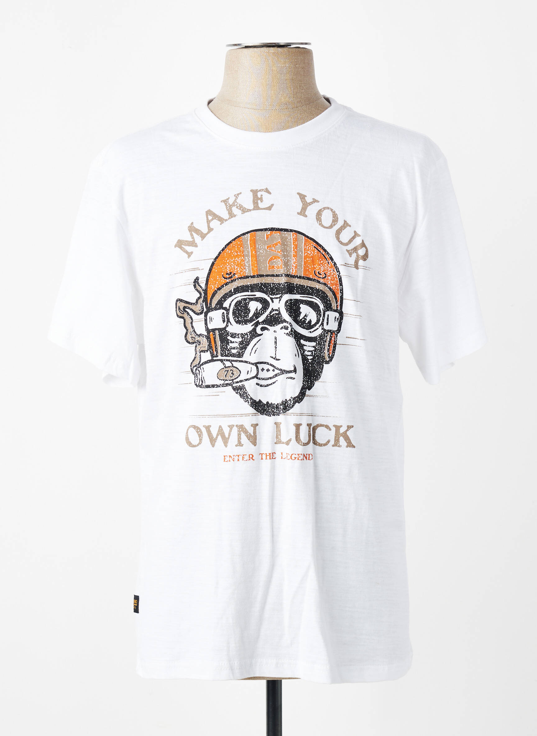 T-shirt coupe cintrée manches courtes blanc DAYTONA homme