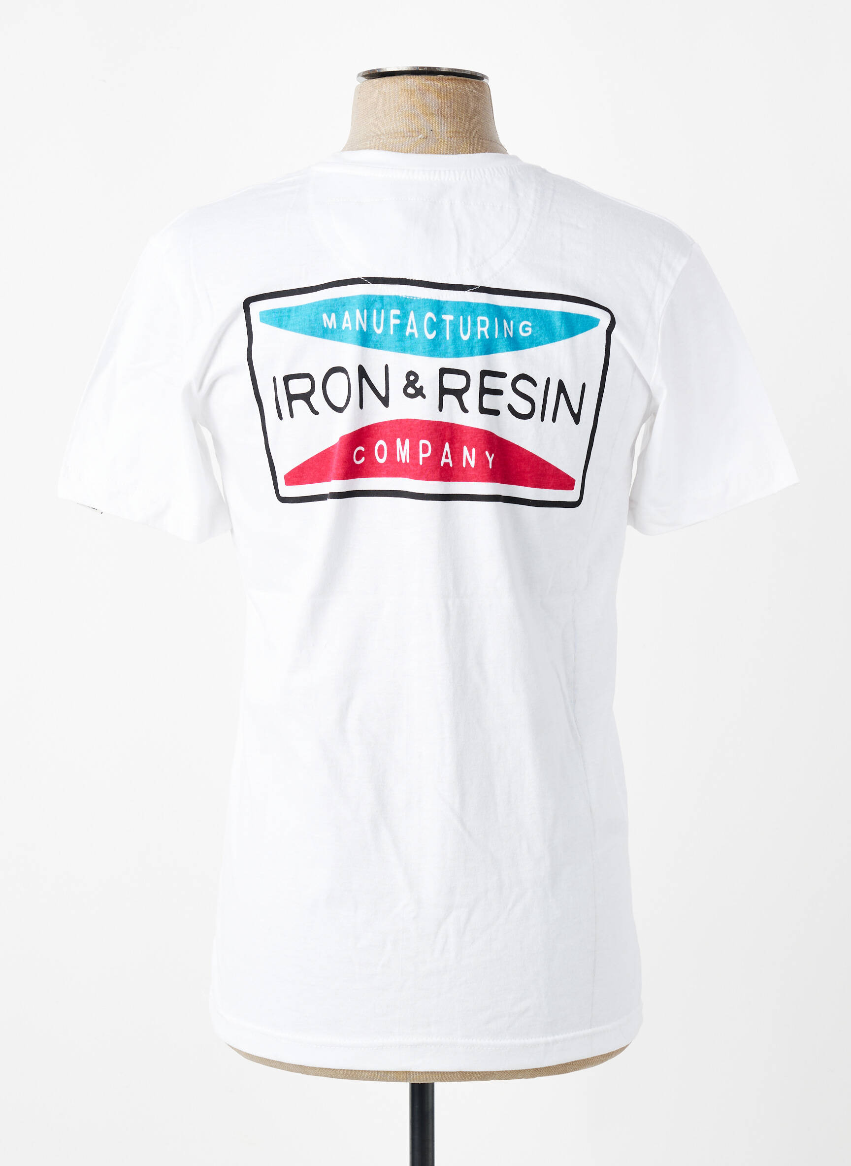 T-shirt coupe cintrée manches courtes blanc IRON AND RESIN homme