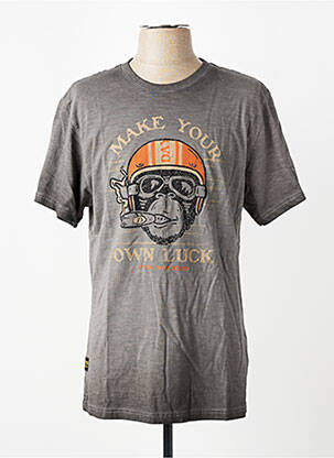 T-shirt coupe droite manches courtes gris DAYTONA homme
