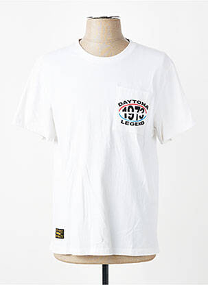 T-shirt coupe droite manches courtes blanc DAYTONA homme