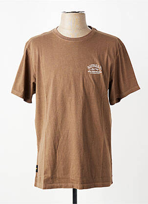 T-shirt coupe droite manches courtes marron DAYTONA homme