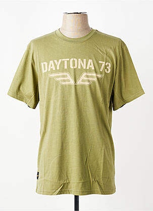 T-shirt coupe droite manches courtes vert DAYTONA homme