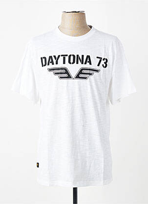 T-shirt coupe cintrée manches courtes blanc DAYTONA homme