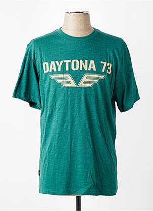 T-shirt coupe droite manches courtes vert DAYTONA homme