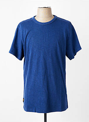 T-shirt coupe droite manches courtes bleu DAYTONA homme